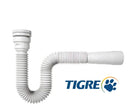 Sifão Sanfonado Tubo Flexível Multiuso Universal Para Pias Lavatórios Cubas Branco Tigre