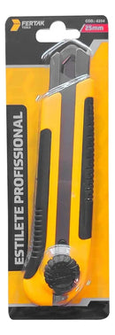 Estilete Profissional Largo 25mm Empunhadura Emborrachada Trava Lâmina Reforçado