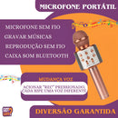 Microfone Sem Fio Bluetooth Usb Gotwire? Youtuber Reporter Festas E Eventos Karaokê Diversão Em Família Cor Rose Gold