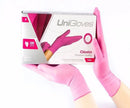 Luvas descartáveis UniGloves Clássico cor rosa tamanho M de látex com pó x 100 unidades
