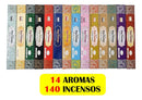 Incenso Nag Champa Kit Linha Completa 14 Aromas 14 Caixas Fragrância Sortidos