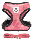 Coleira Peitoral Para Gatos Coleira Com Guia Super Ofertas Cor Rosa Tamanho da coleira P