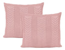 Kit 2 Capas De Almofada Decorativa Tricô 45x45 Sofá C Rose