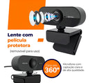 Webcam Camera Full Hd Zoom 1080p 360 Graus Videoconferencia Streamcam Web Cam Entrada Usb 2.0 Com Microfone- Dax Ilumine