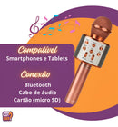 Microfone Sem Fio Bluetooth Usb Gotwire? Youtuber Reporter Festas E Eventos Karaokê Diversão Em Família Cor Rose Gold