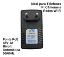 Fonte Poe Compacta 48v 1a Roteador Acess Point Rj45 Bivolt Voltagem De Entrada 110v/220v
