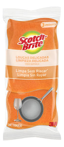 Esponja Scotch-Brite Não Risca Limpeza Delicada de fibra sintética laranja 3 u pacote x 3