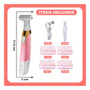 Depilador Aparador De Pelos Feminino Axilas Pernas Virilha Cor Rosa