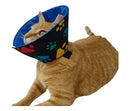 Colar Elizabetano Em Tecido Para Gatos- Tama NR2-PRETO/AZUL