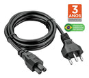 Plus Do Brasil Cabo De Força Tripolar Para Fonte Notebook TV Laptop Compativel Com Dell LG Samsung Padrão Mickey BR Certificado Inmetro - Fabricado No Brasil