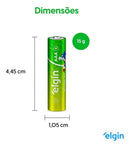24 Pilhas Baterias AAA Elgin 3A Palito Alcalina 1 Tubo