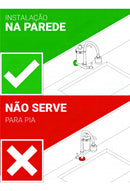 Torneira com Filtro para Pia de Cozinha Parede Gourmet Flexível 360ª Chuveirinho 1/4 de Volta 2 Modos de Jato 2 Refil Vela Extra