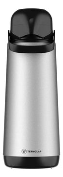 Garrafa Térmica De Pressão 1,8 Litro Inox Lúmina Conserva Bebidas Quentes E Frias Alavanca Resistente termo lar