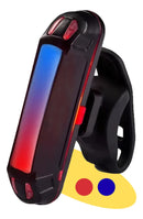 Lanterna Sinalizador Pisca Traseira Bike Led Recarregável Cor Azul Com Vermelho