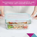 U4home Conjunto 3 Pote Vidro Hermético Marmita Tampa Plástico 640ml Cor Branco