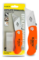 B-Max BM323 Estilete Compacto Dobrável 5 Lâminas Afiado Canivete Laranja