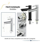 Torneira Lavatório Preta Água Fria Aço Inox Fosc Fosco Preto