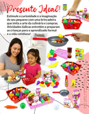 Cesta de Frutas e Legume Infantil Piquenique Cestinha com 44 Pçs Pica Pau
