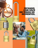 Cadeado Com Segredo Stam 25mm Cromado Cor Cinza