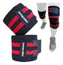 Par Faixas Elastica Para Joelhos Com Alta Compressão Cor Faixa Preta Vermelho Fortwazz ZZ500