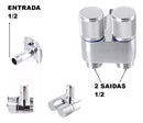 Torneira Registro Duplo Valvula Saida1/2 Inox Ducha Maquina
