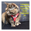 Coleira Peitoral Colete Ajustável C/guia -feito No  Azul PP