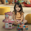 Kit Mini Cozinha de Brinquedo Fogão Geladeira Forno solta Água e som cor Rosa Atentu