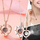 Colar De Coração Eu Te Amo Projeção 100 Idiomas Rose Gold