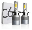 Kit Super Led C6 H1 H3 H4 H7 H8 H11 6000k 36w 48 H27 Prateado
