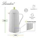 Garrafa Térmica De Café Laradore Roma - Branca E Dourada 1l Branca