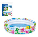 Piscina Inflável Redonda Wellmix Summer Fun 100 Litros 3 Aneis Fundo Do Mar Criança Infantil Branca