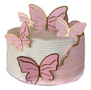 Vitrine Topo de Bolo de Borboletas Rosa e Dourada Mariposas Rosa Dorada Rosa Mariposas Pack 10 10