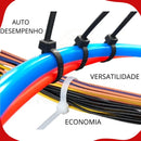 1000 Abraçadeira Nylon ABCD25X100 Lacre Fita Cinta Plástica Cor Branco MFL