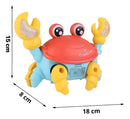 Brinquedo Caranguejo Com Led Música Bebê Rastejante Fujão