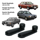 Par Manivelas Vidro Saveiro Gol Quadrado Bola G2 Preta Metal Preta