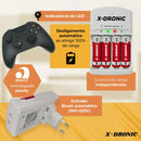 Carregador De Pilhas E Bateria Com 4 Pilhas AA Recarregaveis Universal Bivolt Marca X-Dronic