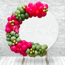 Kit 140 Balões Bexiga Fes Verde Eucalipto Pink e Dourado