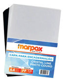 Kit Capa Encadernação A4 - Preta Couro + Cristal Line 100un