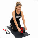 Colchonete De Academia/treino+corda De Pular+roda Ab Vermelho