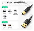 Cabo Para Impressoras Ugreen Usb-A para USB-B 2.0 Am Para Bm - 3 Metros