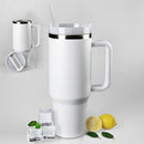 Copo Termico 1200ml Caneca Com Tampa E Canudo Grande Branco G2