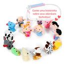 Fantoches Brinquedo Infantil Animais Mão Dedo - Kit 10 Peças