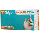 Luvas descartáveis Talge cor transparente tamanho M de vinil em kit de 10 x 100 unidades