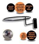 Kit 03 Suporte Parede Bola Futebol Basquete Volei + Parafuso Cor Preto Tamanho 14cm