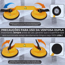 Duas Ventosa Dupla Vacuo Pisos Porcelanato Marmore 80 - 90kg