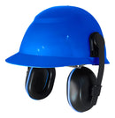 Capacete De Segurança + Abafador De Ruidos Concha + Jugu Azul
