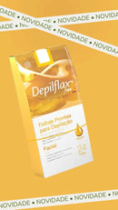 20 Folhas Pronta Cera Depilatória Corporal Natural Depilflax