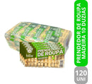 Kit 120 Prendedores De Roupa Madeira Resistente 10 Dúz Full