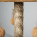 Arranhador Para Gatos Poste Com Brinquedo Duplo Exclusivo Cor Bege