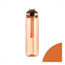 Garrafa Água 1 Litro Academia Tampa Trava Segurança Su Laranja